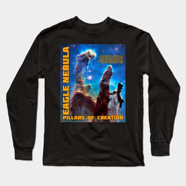 Eagle Nebula Poster Long Sleeve T-Shirt by headrubble